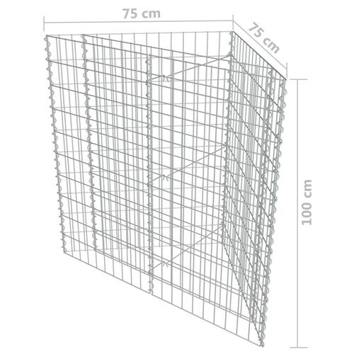 Gabion-højbed 75x75x100 cm galvaniseret stål