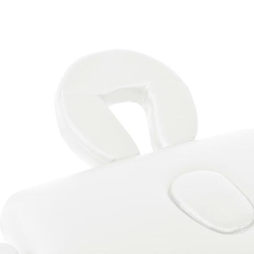 Sammenfoldeligt massagebord 2 zoner 10 cm tyk hynde hvid