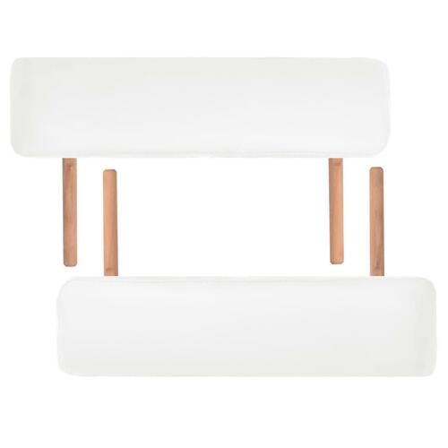 Sammenfoldeligt massagebord 2 zoner 10 cm tyk hynde hvid