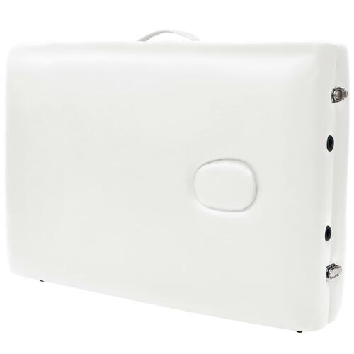 Sammenfoldeligt massagebord 2 zoner 10 cm tyk hynde hvid