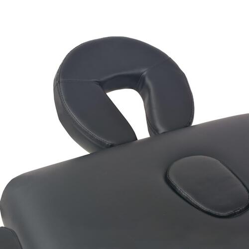 Sammenfoldeligt massagebord 2 zoner 10 cm tyk hynde sort