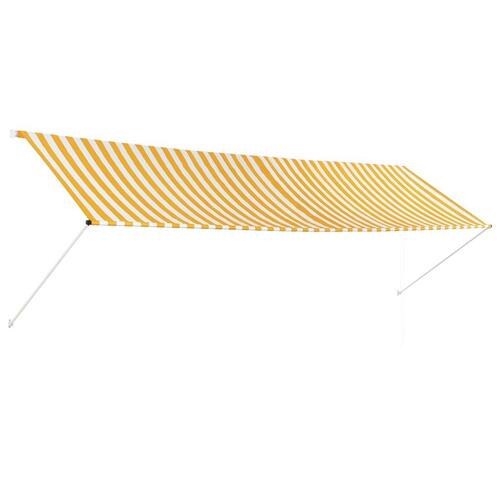 Foldemarkise 400x150 cm gul og hvid