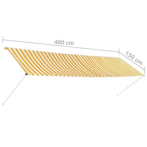 Foldemarkise 400x150 cm gul og hvid
