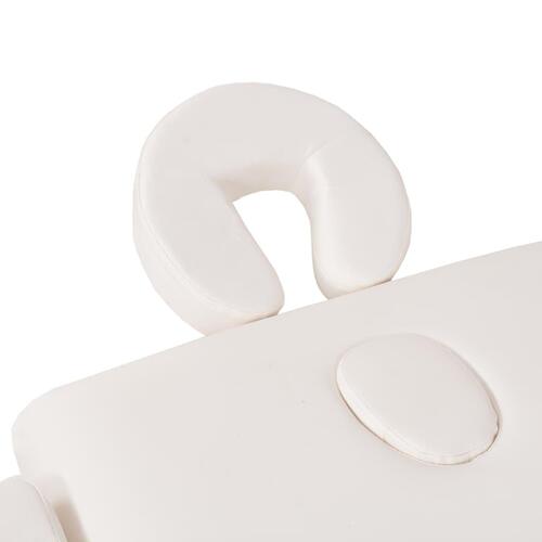 Sammenfoldeligt massagebord 3 zoner 10 cm tyk hynde hvid