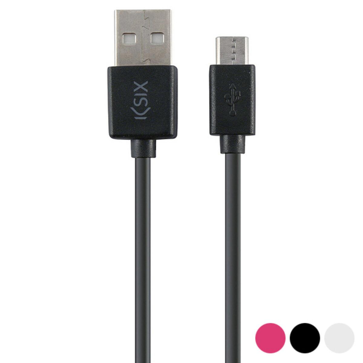 USB-kabel til Micro USB KSIX 1 m Hvid