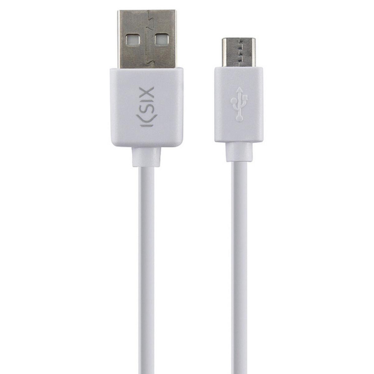 USB-kabel til Micro USB KSIX 1 m - Hvid