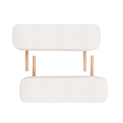 Foldbart massagebord med skammel 3 zoner 10 cm tyk hvid