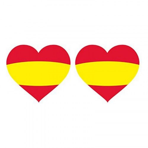 Klistermærker med Spanien-flag - Hjerte (2 stk)