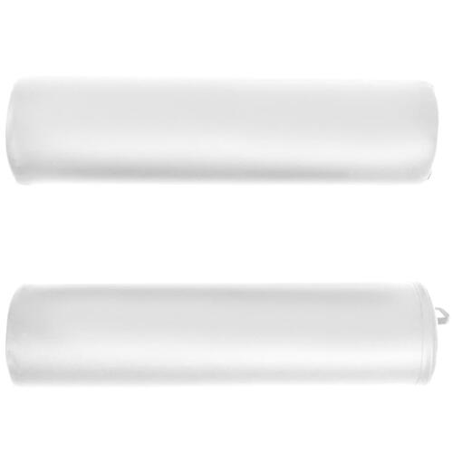 Foldbart massagebord m. 2 bolsterpuder 4 cm tyk oval hvid