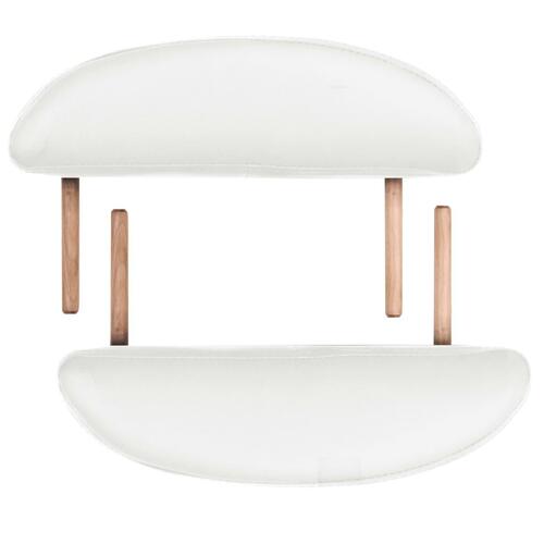Foldbart massagebord m. 2 bolsterpuder 4 cm tyk oval hvid