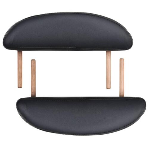 Foldbart massagebord m. 2 bolsterpuder 4 cm tyk oval sort