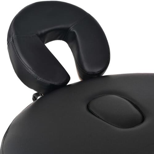 Foldbart massagebord m. 2 bolsterpuder 4 cm tyk oval sort