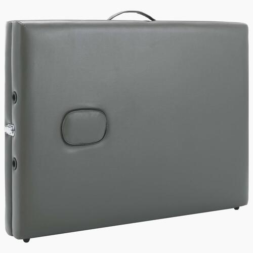 Massagebord med 2 zoner træstel antracitgrå 186 x 68 cm