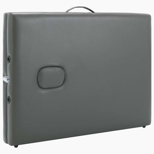 Massagebord med 3 zoner træstel 186x68 cm antracitgrå