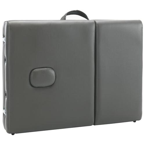 Massagebord med 4 zoner træstel 186x68 cm antracitgrå