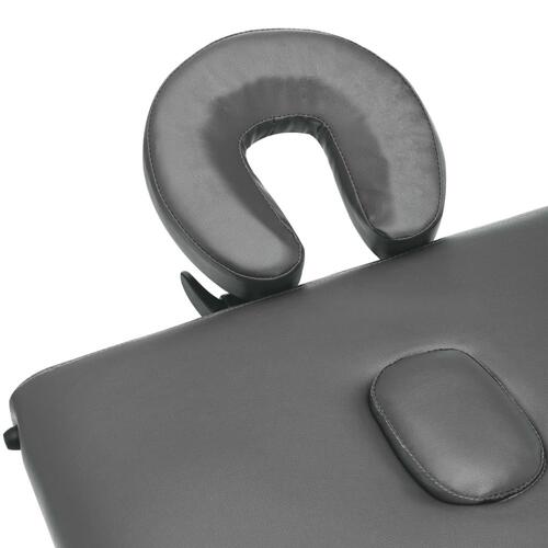 Massagebord med 2 zoner aluminiumsstel 186x68 cm antracitgrå