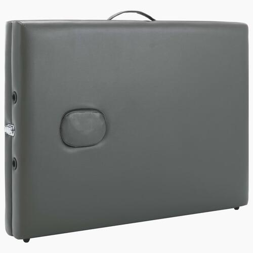 Massagebord med 2 zoner aluminiumsstel 186x68 cm antracitgrå