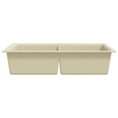 Køkkenvask granit dobbelt vask beige