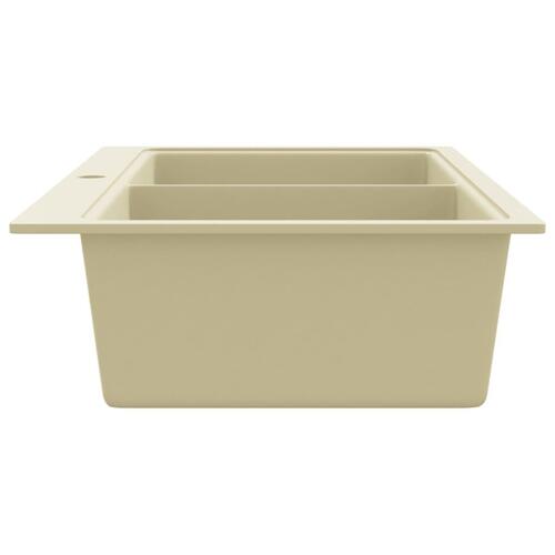 Køkkenvask granit dobbelt vask beige