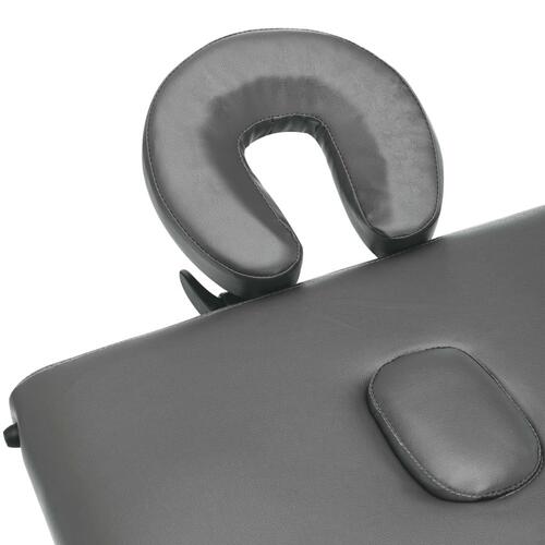 Massagebord med 3 zoner aluminiumsstel 186 x 68 cm antracitgrå