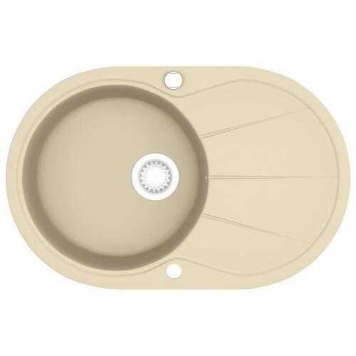 Køkkenvask granit enkelt vask oval beige