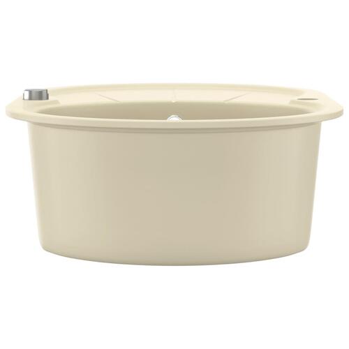 Køkkenvask granit enkelt vask oval beige