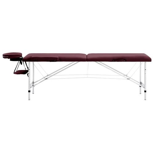 Sammenfoldeligt massagebord med aluminiumsstel 2 zoner lilla