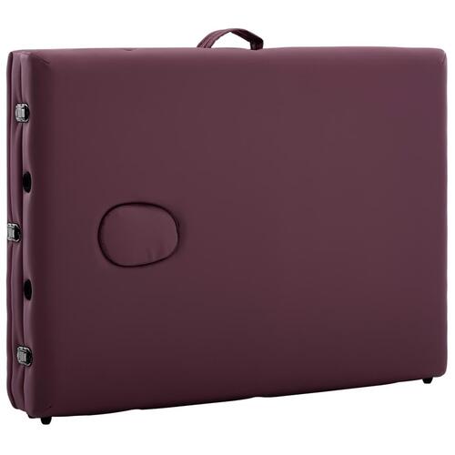 Foldbart massagebord 3 zoner aluminium lilla