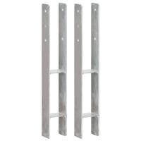 Hegnspløkker 2 stk. 8x6x60 cm galvaniseret stål sølvfarvet