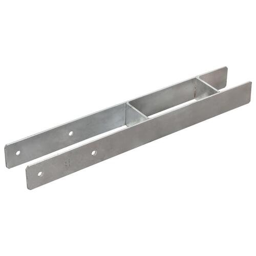 Hegnspløkker 2 stk. 8x6x60 cm galvaniseret stål sølvfarvet