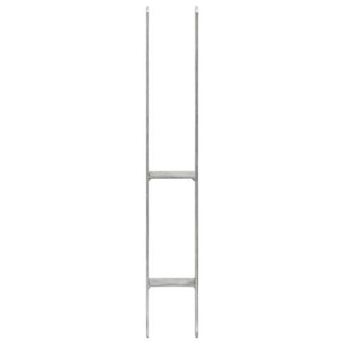 Hegnspløkker 2 stk. 8x6x60 cm galvaniseret stål sølvfarvet
