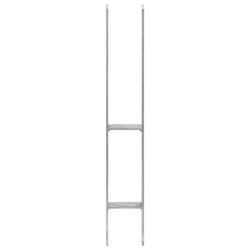 Hegnspløkker 6 stk. 8x6x60 cm galvaniseret stål sølvfarvet
