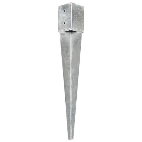 Jordpløkker 2 stk. 10 x 10 x 76 cm galvaniseret stål sølvfarvet