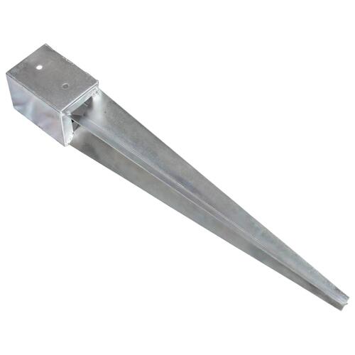 Jordpløkker 2 stk. 10 x 10 x 76 cm galvaniseret stål sølvfarvet