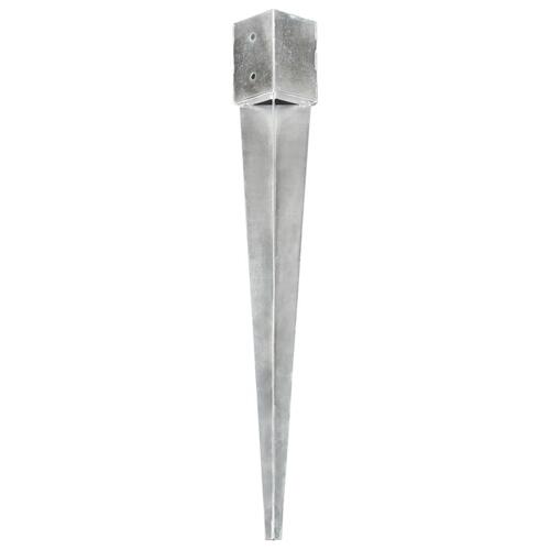 Jordpløkker 2 stk. 10 x 10 x 91 cm galvaniseret stål sølvfarvet