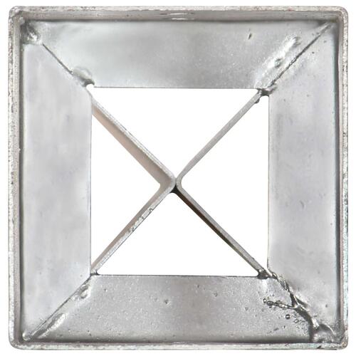 Jordpløkker 2 stk. 10 x 10 x 91 cm galvaniseret stål sølvfarvet