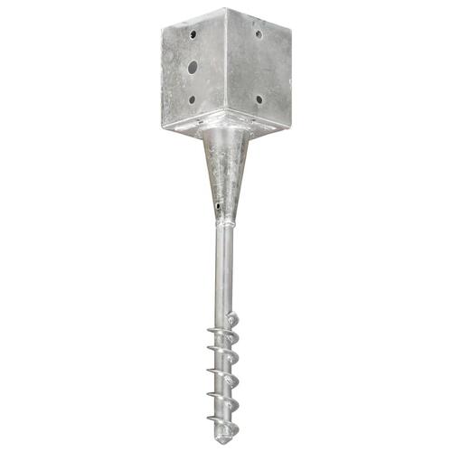 Jordpløkker 2 stk. 12 x 12 x 56 cm galvaniseret stål sølvfarvet