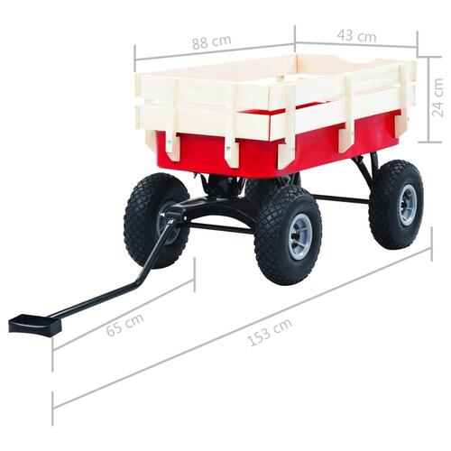 Havevogn 150 kg rød