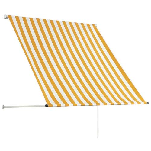 Foldemarkise 100x150 cm gul og hvid