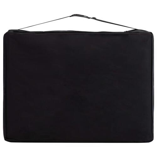 Foldbart massagebord 3 zoner træ sort og orange