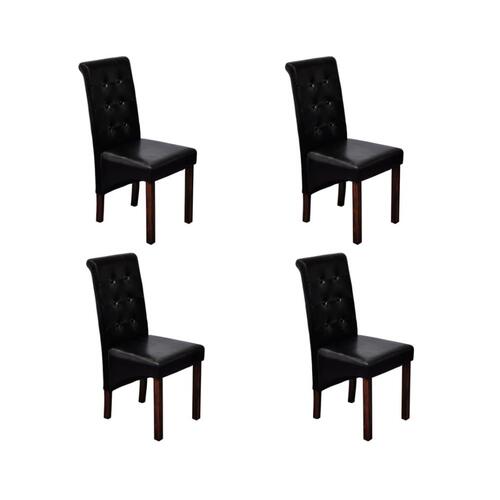 Spisebordsstole 4 stk. kunstlæder sort