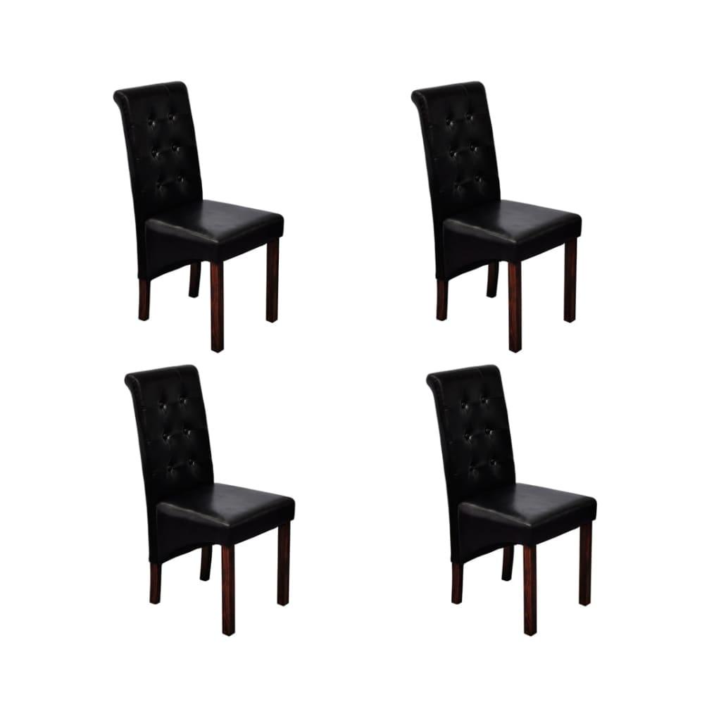 Spisebordsstole 4 stk. kunstlæder sort