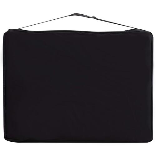 Foldbart massagebord 2 zoner aluminium sort og rød