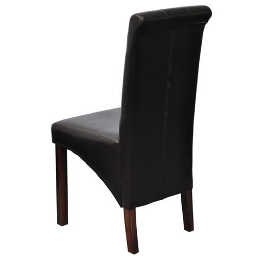 Spisebordsstole 6 stk. kunstlæder brun