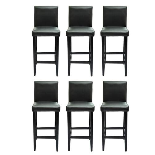 Barstole 6 stk. kunstlæder sort