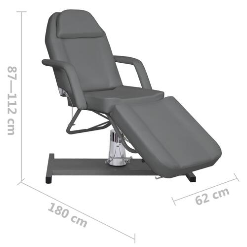 Massagebord 180x62x(87-112) cm grå
