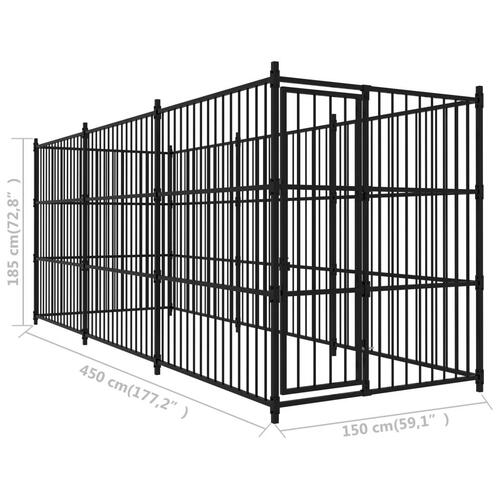 Udendørs hundebur 450 x 150 x 185 cm