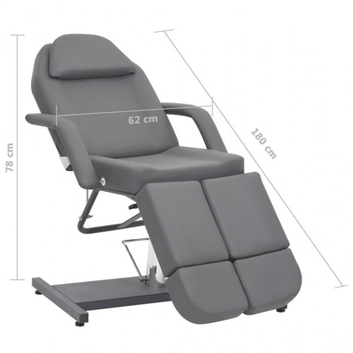 Behandlerbriks/massagestol 180 × 62 × 78 cm - kunstlæder, grå