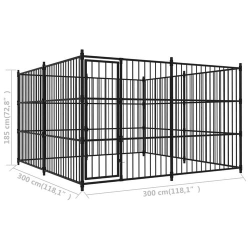 Udendørs hundebur 300 x 300 x 185 cm