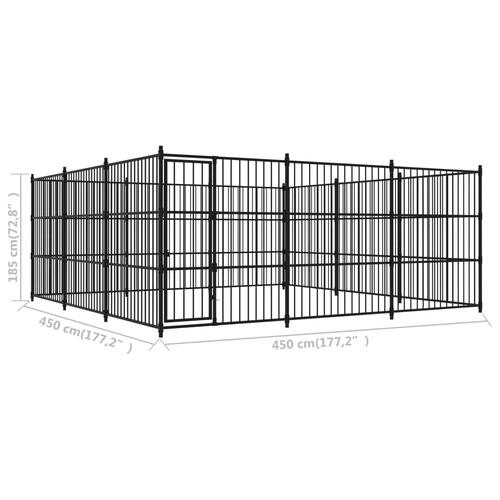 Udendørs hundebur 450 x 450 x 185 cm